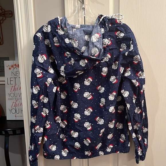 Denim & Flower holiday zip up jacket with  Santa. Size medium - Picture 3 of 3